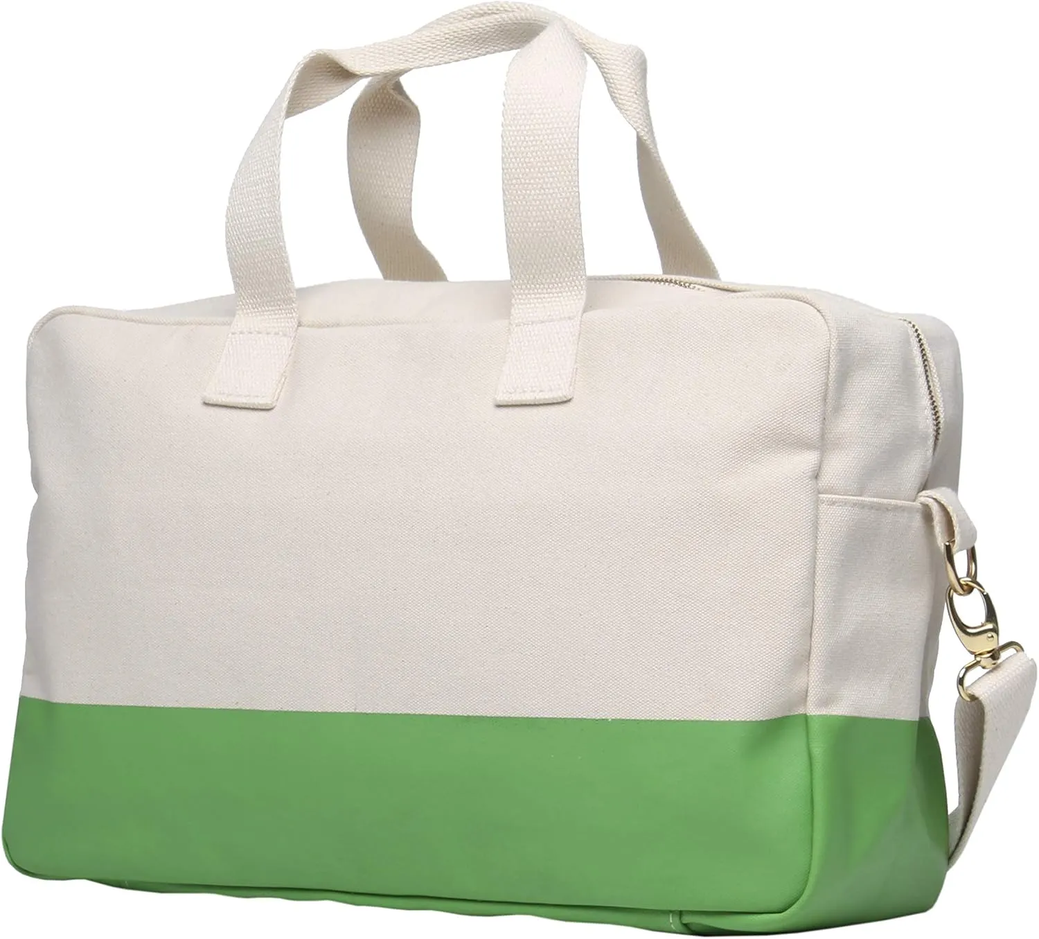 Tag&Crew Multi Pocket Canvas Travel Weekender Overnight Carry-on Shoulder Duffle Bag with Detachable Shoulder Strap - Green