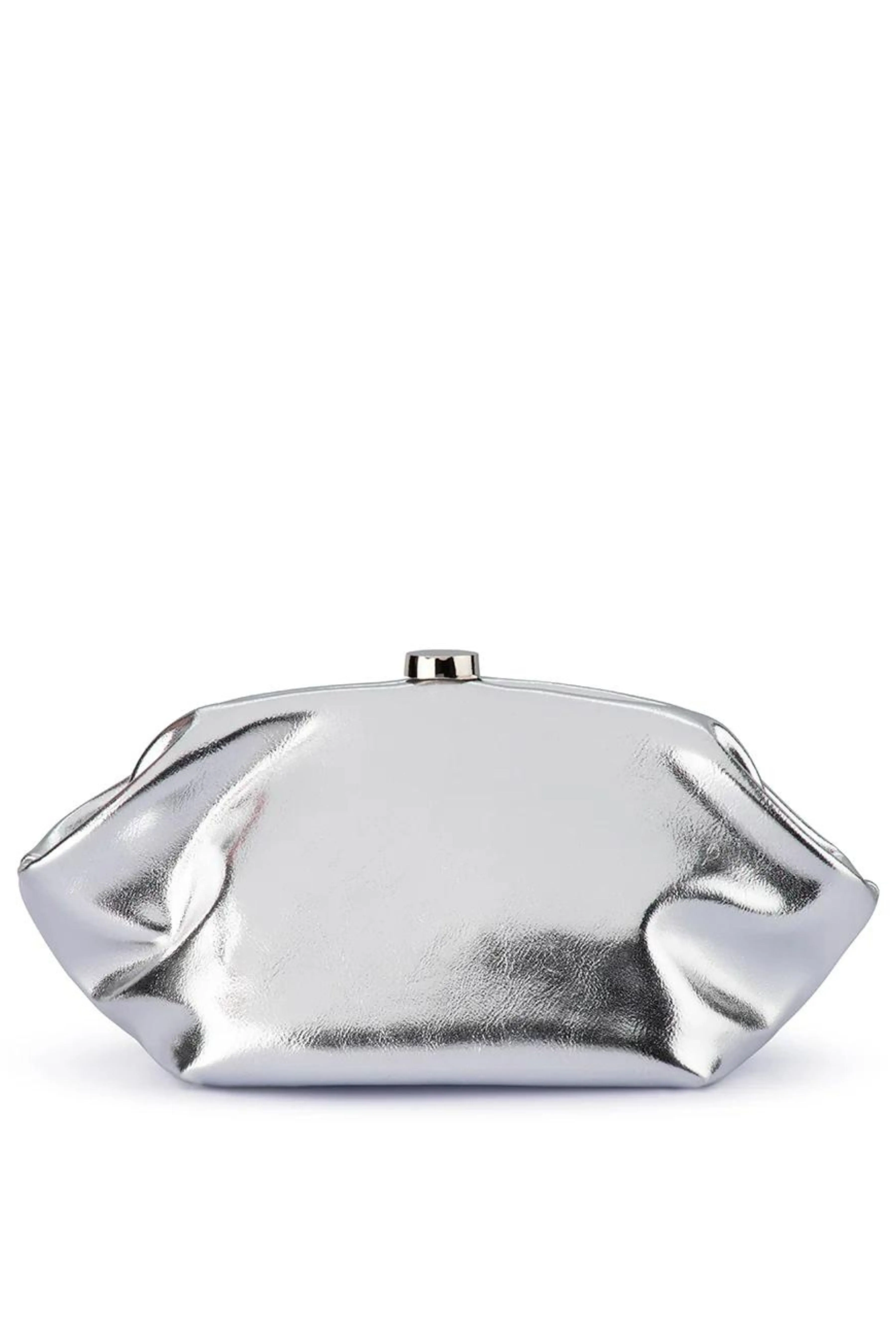 Tally Metallic Clutch - Silver