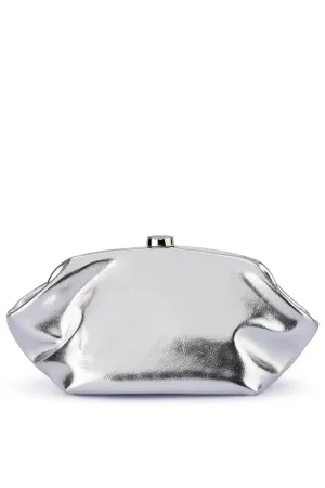 Tally Metallic Clutch - Silver