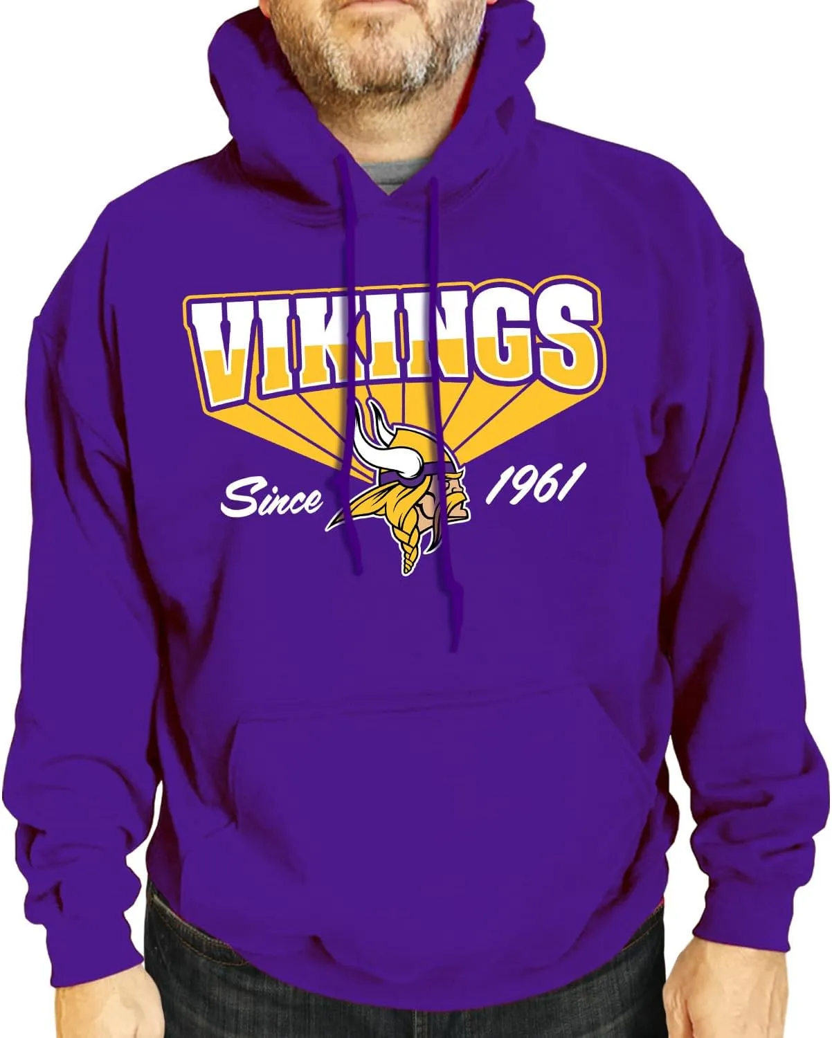 Team Fan Apparel NFL Adult Unisex Vintage Block Ultra Soft Fleece Hooded Sweatshirt, Officially Licensed Football Performance