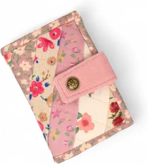 THE ARTISAN'S WHISPER Small Women Wallet, Vintage Fabric Wallet, Bifold Wallet, Floral Ladies Purse, Credit Card Holder, Womens Wallet, Handmade Compact Bifold, Gifts For Her (Mulberry)