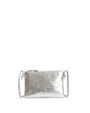 Thinna clutch Crackled metallic goat Silver