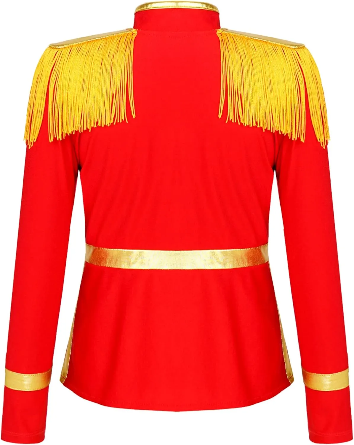 TiaoBug Kids Boys Girls Halloween Costume Red Circus Ringmaster Drum Majorette Costumes Tassel Jacket