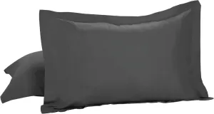 Today’s Home Tailored Bed Pillow Shams, Cotton Blend Design, Standard, Grey, 2-Pack