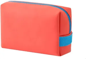 Toiletry Travel Cosmetic Makeup Case Women Zipper Make Up Handbag Organizer Storage Pouch Wash Bags (Orange Red)