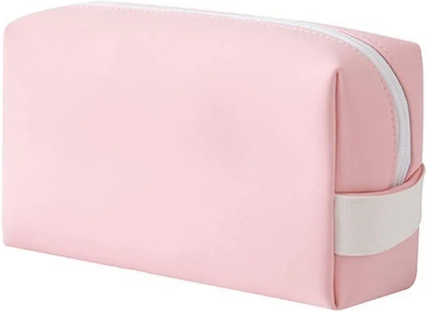 Toiletry Travel Cosmetic Makeup Case Women Zipper Make Up Handbag Organizer Storage Pouch Wash Bags (Pink)