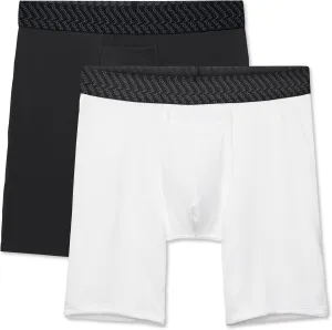 Tommy John Men’s Boxer Brief 8” Underwear - Cotton Basics Boxers with Supportive Contour Pouch
