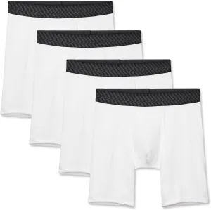 Tommy John Men’s Boxer Brief 8” Underwear - Cotton Basics Boxers with Supportive Contour Pouch