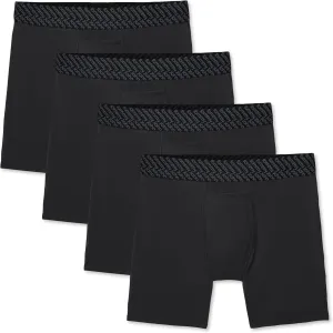 Tommy John Men’s Mid-Length Boxer Brief 6” Underwear - Cotton Basics Boxers with Supportive Contour Pouch