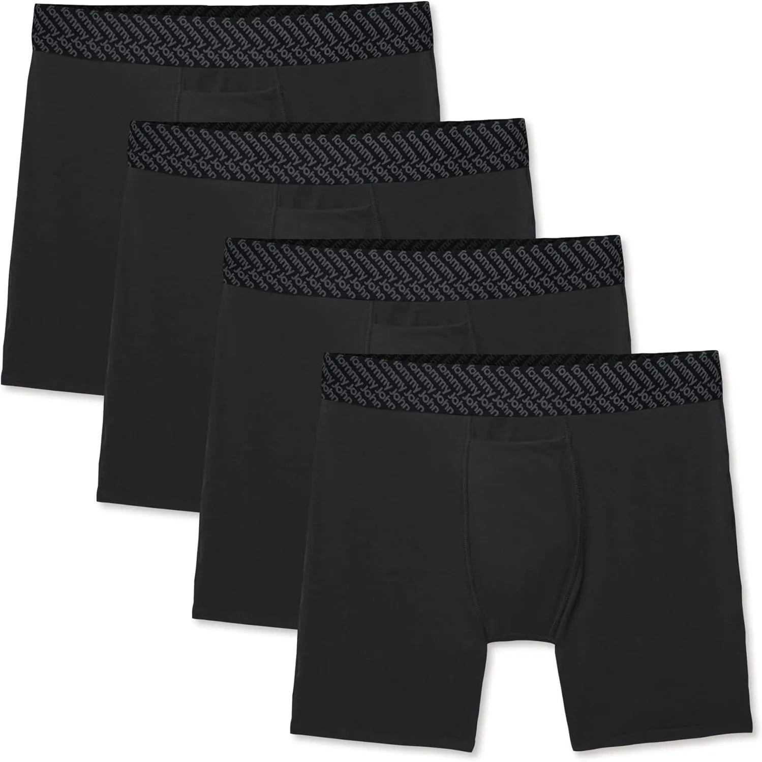 Tommy John Men’s Mid-Length Boxer Brief 6” Underwear - Cotton Basics Boxers with Supportive Contour Pouch