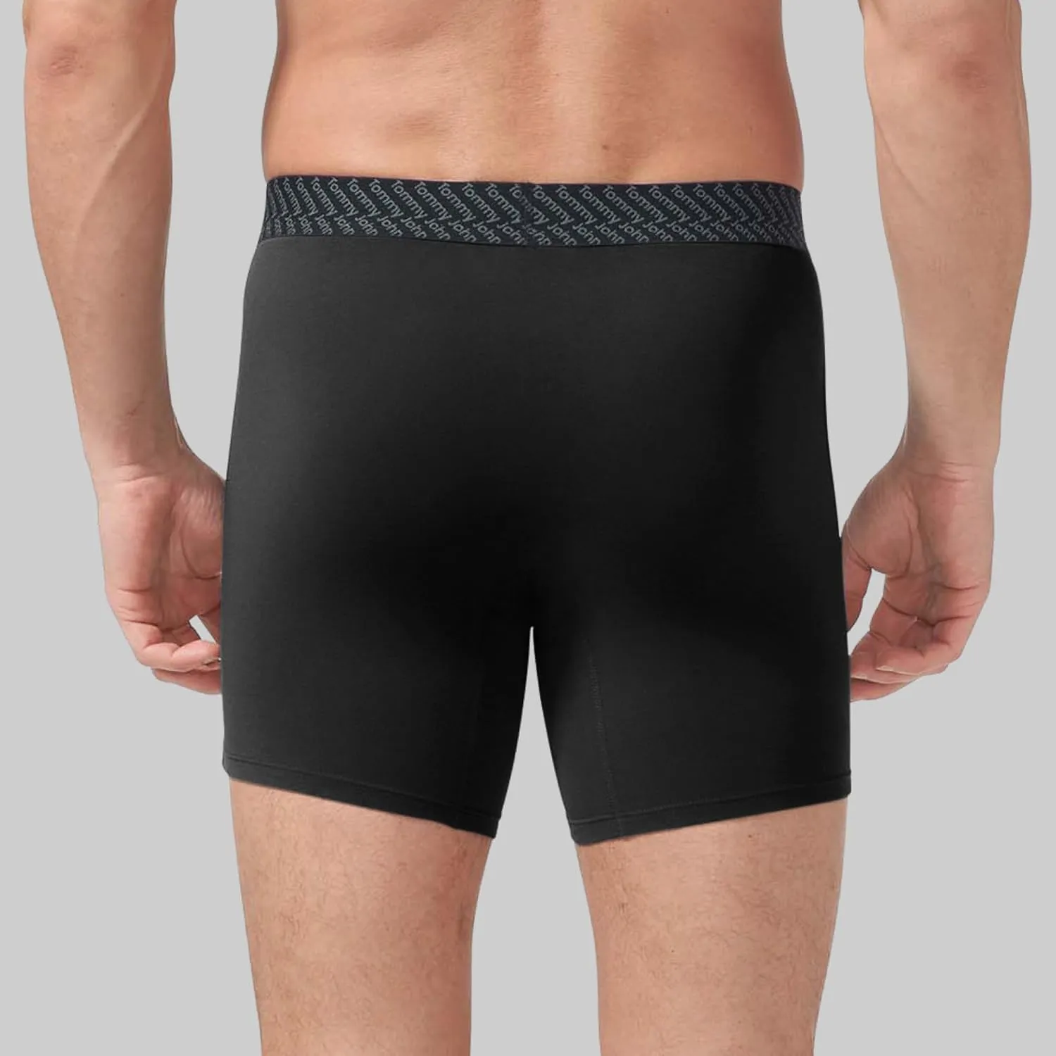 Tommy John Men’s Mid-Length Boxer Brief 6” Underwear - Cotton Basics Boxers with Supportive Contour Pouch