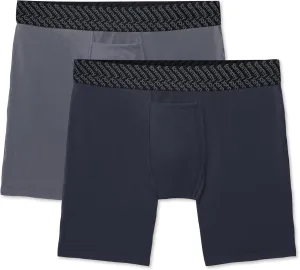 Tommy John Men’s Mid-Length Boxer Brief 6” Underwear - Cotton Basics Boxers with Supportive Contour Pouch