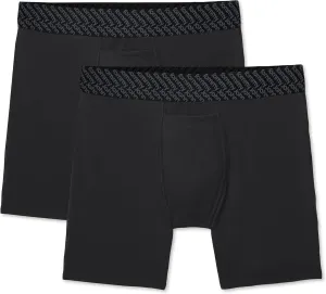 Tommy John Men’s Mid-Length Boxer Brief 6” Underwear - Cotton Basics Boxers with Supportive Contour Pouch