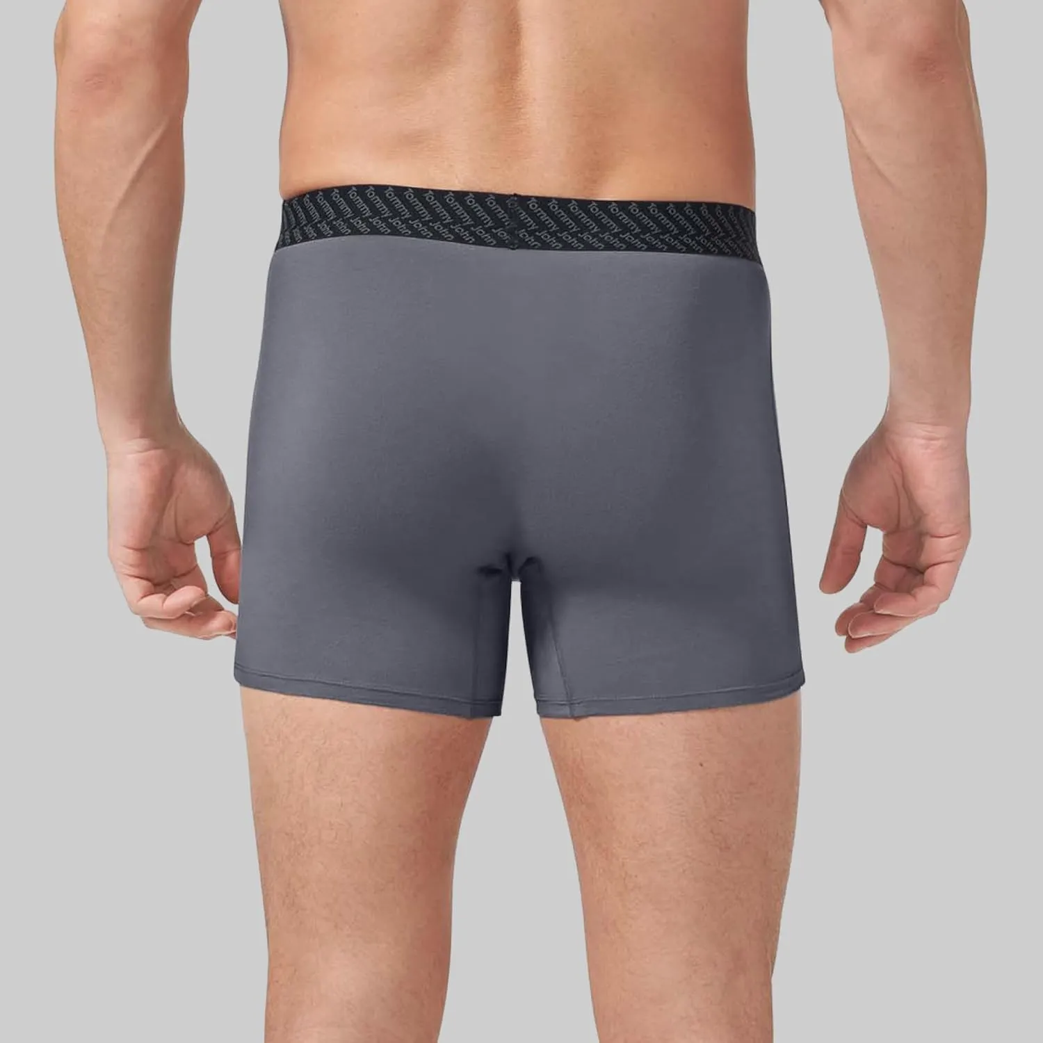 Tommy John Men’s Trunk 4” Underwear - Cotton Basics Boxers with Supportive Contour Pouch -Naturally Breathable Stretch Fabric