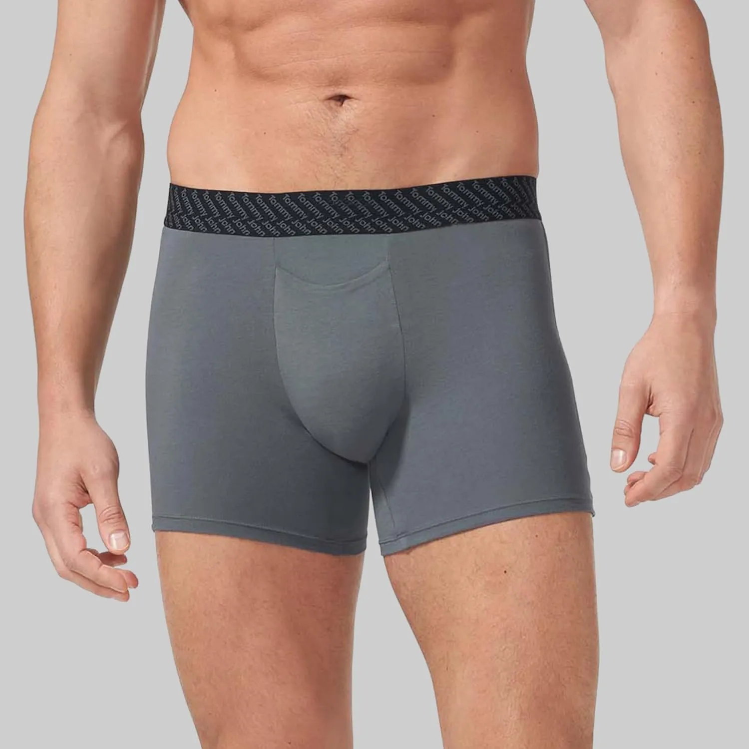 Tommy John Men’s Trunk 4” Underwear - Cotton Basics Boxers with Supportive Contour Pouch -Naturally Breathable Stretch Fabric
