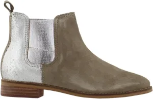 TOMS Womens Ella Chelsea Casual Boots Ankle Low Heel 1-2" - Brown, Silver