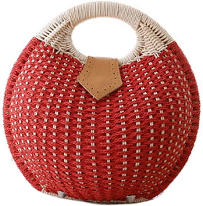 TONWHAR® Lady's Stylish Shell Shape Straw Tote Handbag Rattan Beach Bag