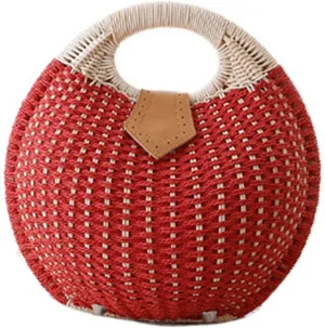 TONWHAR® Lady's Stylish Shell Shape Straw Tote Handbag Rattan Beach Bag