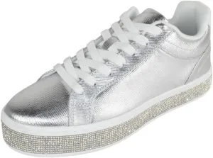 TOP Moda Shoes Women Flat Fashion Platform Sneakers Crystals Rhinestone Bling Lace Up Aerie-1