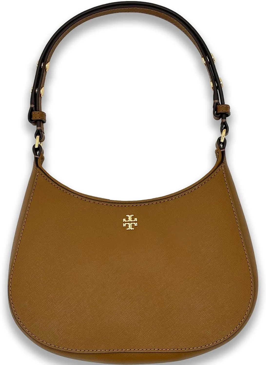 Tory Burch 150258 Emerson Moose Brown Saffiano Leather With Gold Hardware Women's Shoulder Bag