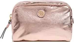 Tory Burch Women's Virginia Metallic Curved Cosmetic Case