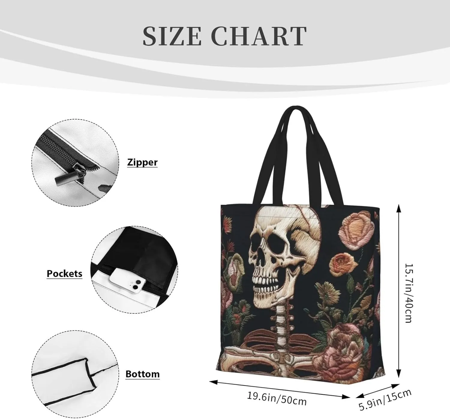 Tote Bag for Women Dolphin Jumping Shoulder Bag with Zipper Handbag Large Capacity Reusable Grocery Bag