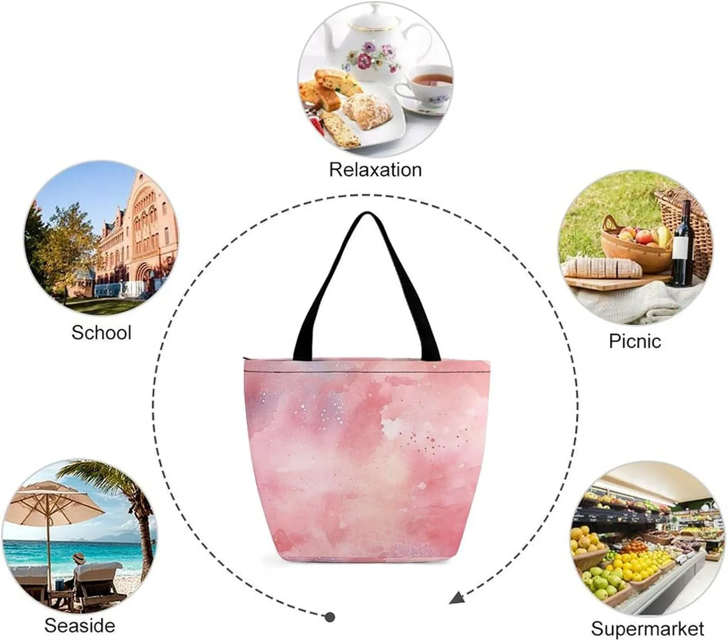 Tote Bag for Women Grocery Bag Golden Retriever Dog Foldable Shopping Bags Reusable Large Tote Bag