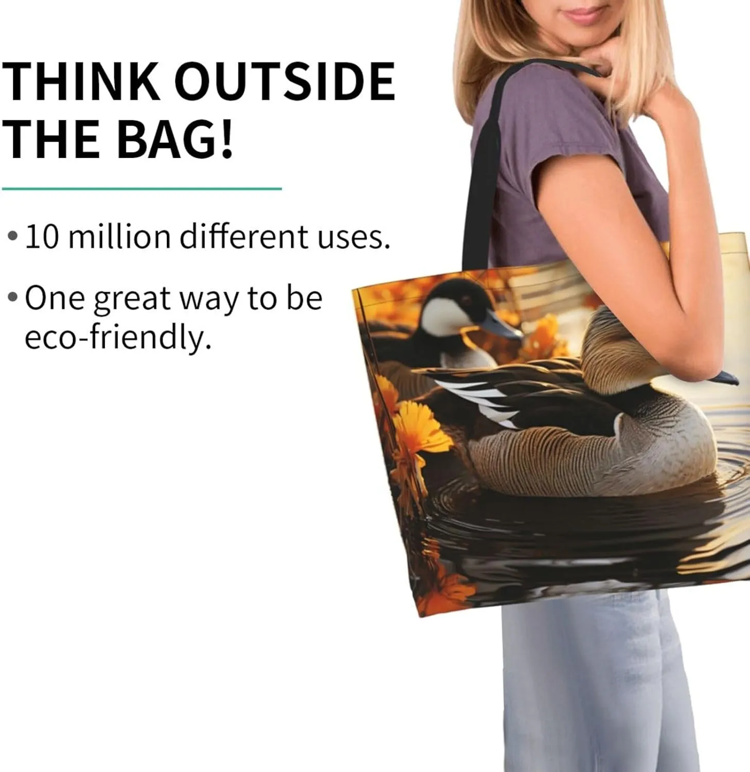 Tote Bag for Women Grocery Bag Reusable Shopping Bag Elephant in the Forest Handbag Foldable Shoulder Bag