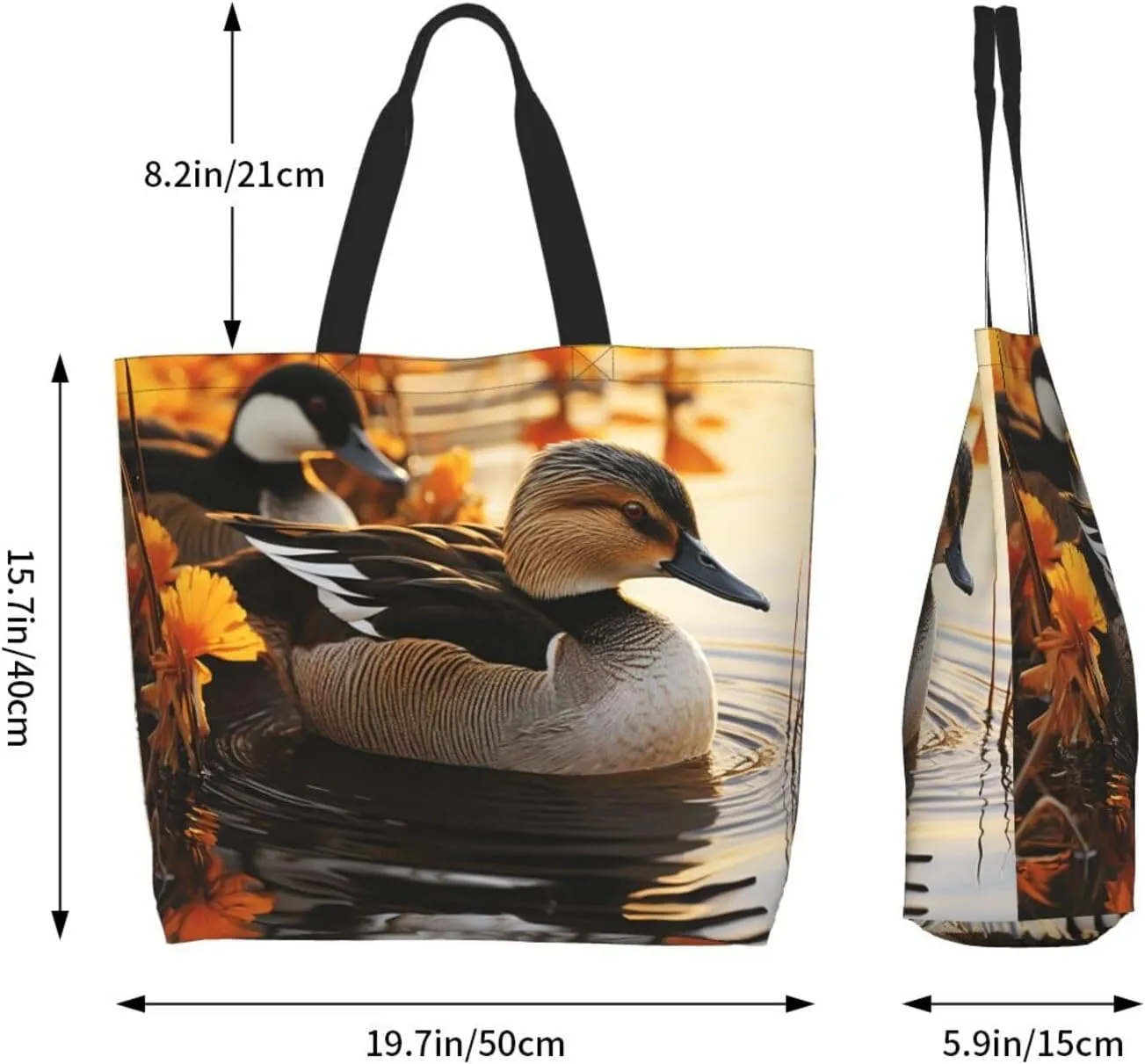 Tote Bag for Women Grocery Bag Reusable Shopping Bag Elephant in the Forest Handbag Foldable Shoulder Bag