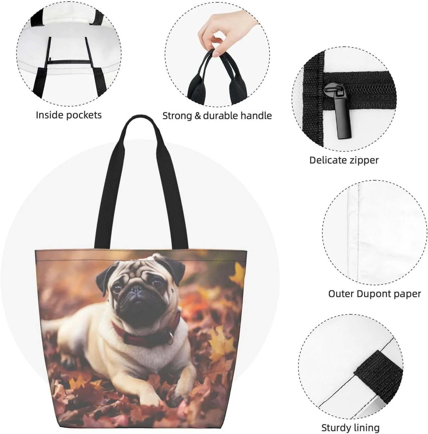 Tote Bag for Women Grocery Bag Reusable Shopping Bag Fall Maple Leaf Handbag Foldable Shoulder Bag