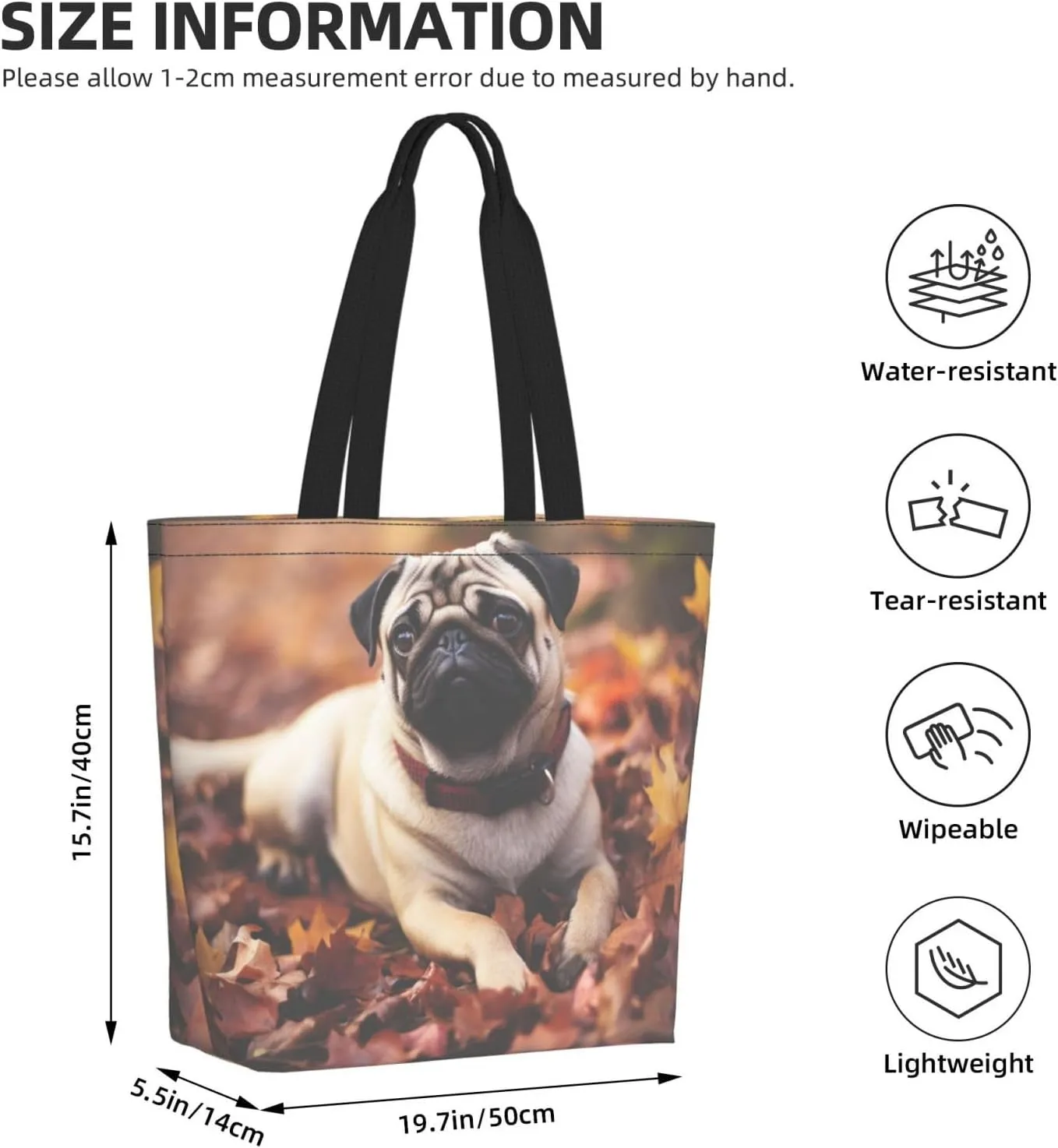 Tote Bag for Women Grocery Bag Reusable Shopping Bag Fall Maple Leaf Handbag Foldable Shoulder Bag