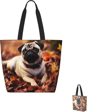 Tote Bag for Women Grocery Bag Reusable Shopping Bag Fall Maple Leaf Handbag Foldable Shoulder Bag