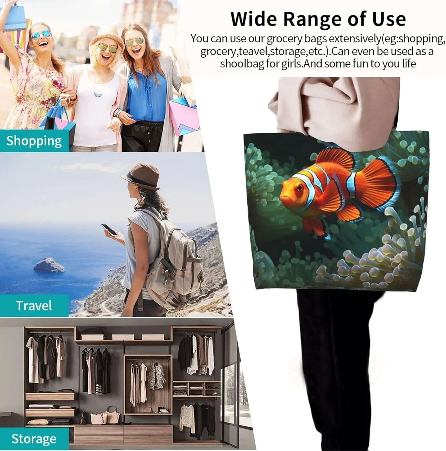 Tote Bag for Women Grocery Bag Reusable Shopping Bag Math question Handbag Foldable Shoulder Bag