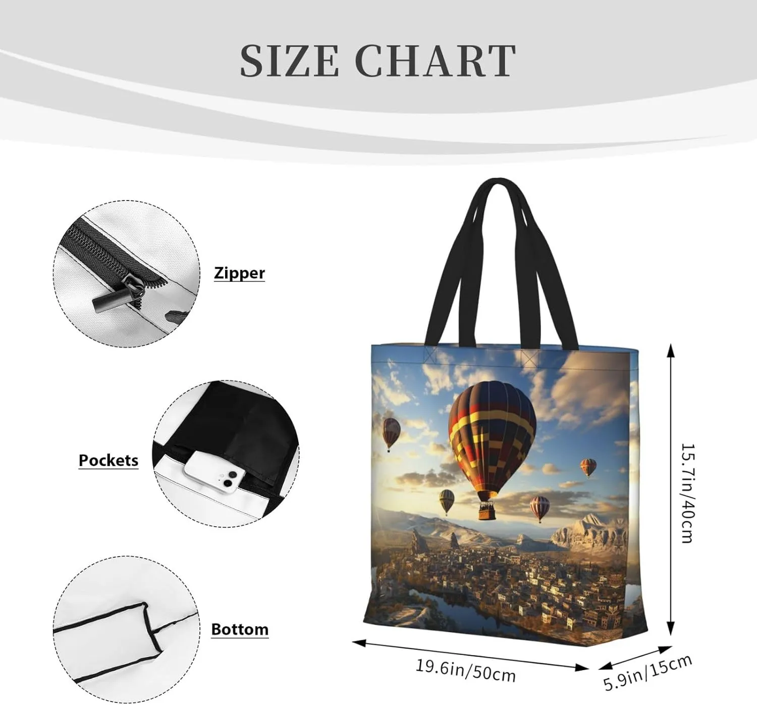 Tote Bag for Women Grocery Bag Reusable Shopping Bag Traditional pattern Handbag Foldable Shoulder Bag