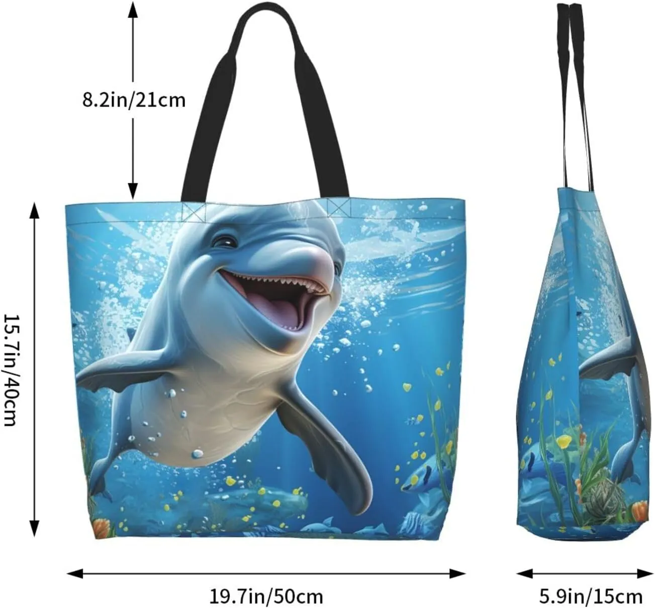 Tote Bag for Women Reusable Grocery Bag Shopping Bag Cats and Dogs Tote Bags Handbag Foldable Shoulder Bag