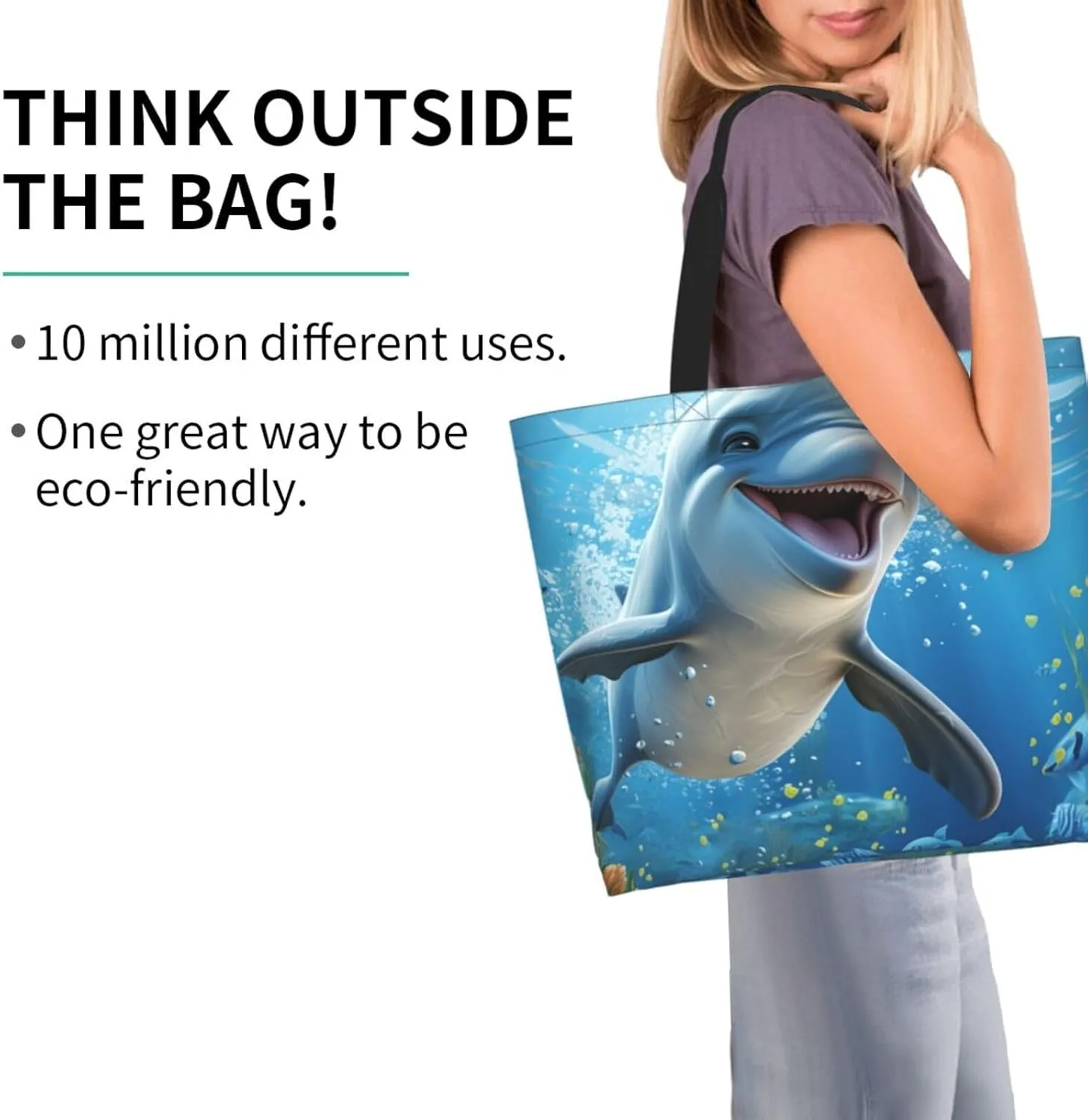 Tote Bag for Women Reusable Grocery Bag Shopping Bag Cats and Dogs Tote Bags Handbag Foldable Shoulder Bag