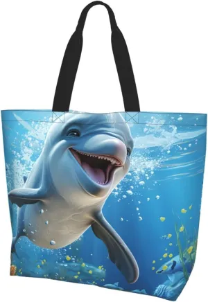 Tote Bag for Women Reusable Grocery Bag Shopping Bag Cats and Dogs Tote Bags Handbag Foldable Shoulder Bag