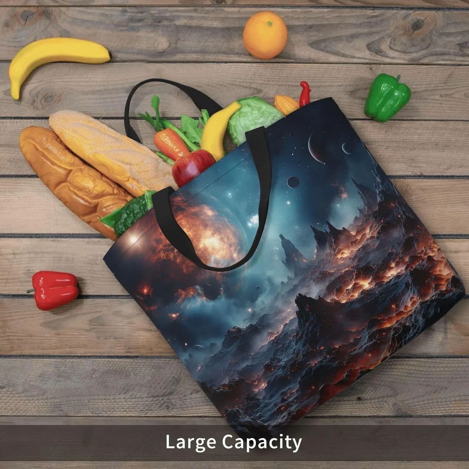 Tote Bag Large Capacity Grocery Bag With Zipper Golden Retriever Paw Prints Shopping Bag Shoulder Bag for Women