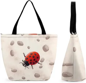 Tote Bag Reusable Grocery Bag Foldable Shopping Bag Extra Large Shoulder Bag Cute Cow Tote Bag for Travel Work