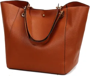Tote Handbag for Women Large Capacity Work PU Leather Bucket Purse Designer Satchel Hobo Shoulder Bag