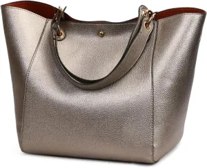 Tote Handbag for Women Large Capacity Work PU Leather Bucket Purse Designer Satchel Hobo Shoulder Bag
