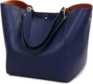 Tote Handbag for Women Large Capacity Work PU Leather Bucket Purse Designer Satchel Hobo Shoulder Bag