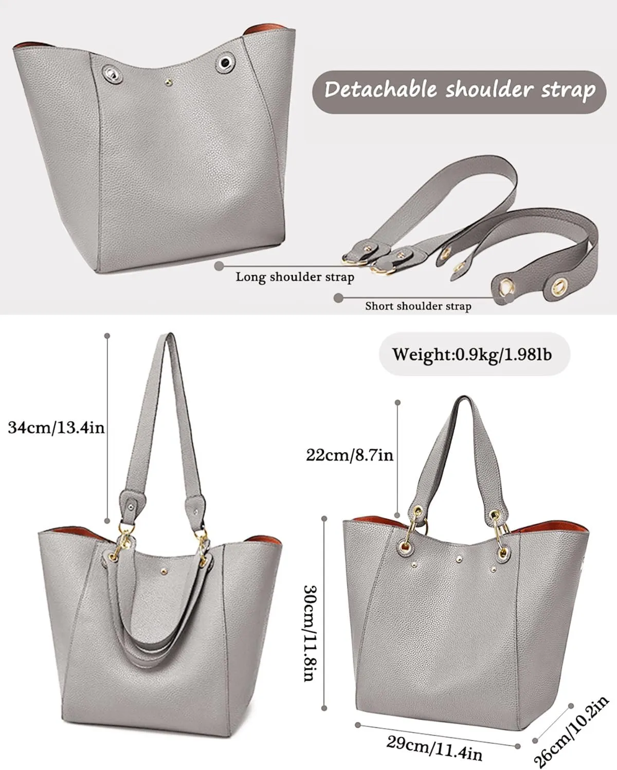 Tote Handbags for Women Large Capacity Bags Waterproof Faux Leather Crossbody Travel Purse Work Satchel Shoulder Bags