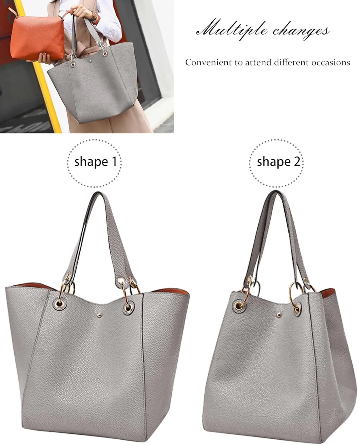 Tote Handbags for Women Large Capacity Bags Waterproof Faux Leather Crossbody Travel Purse Work Satchel Shoulder Bags