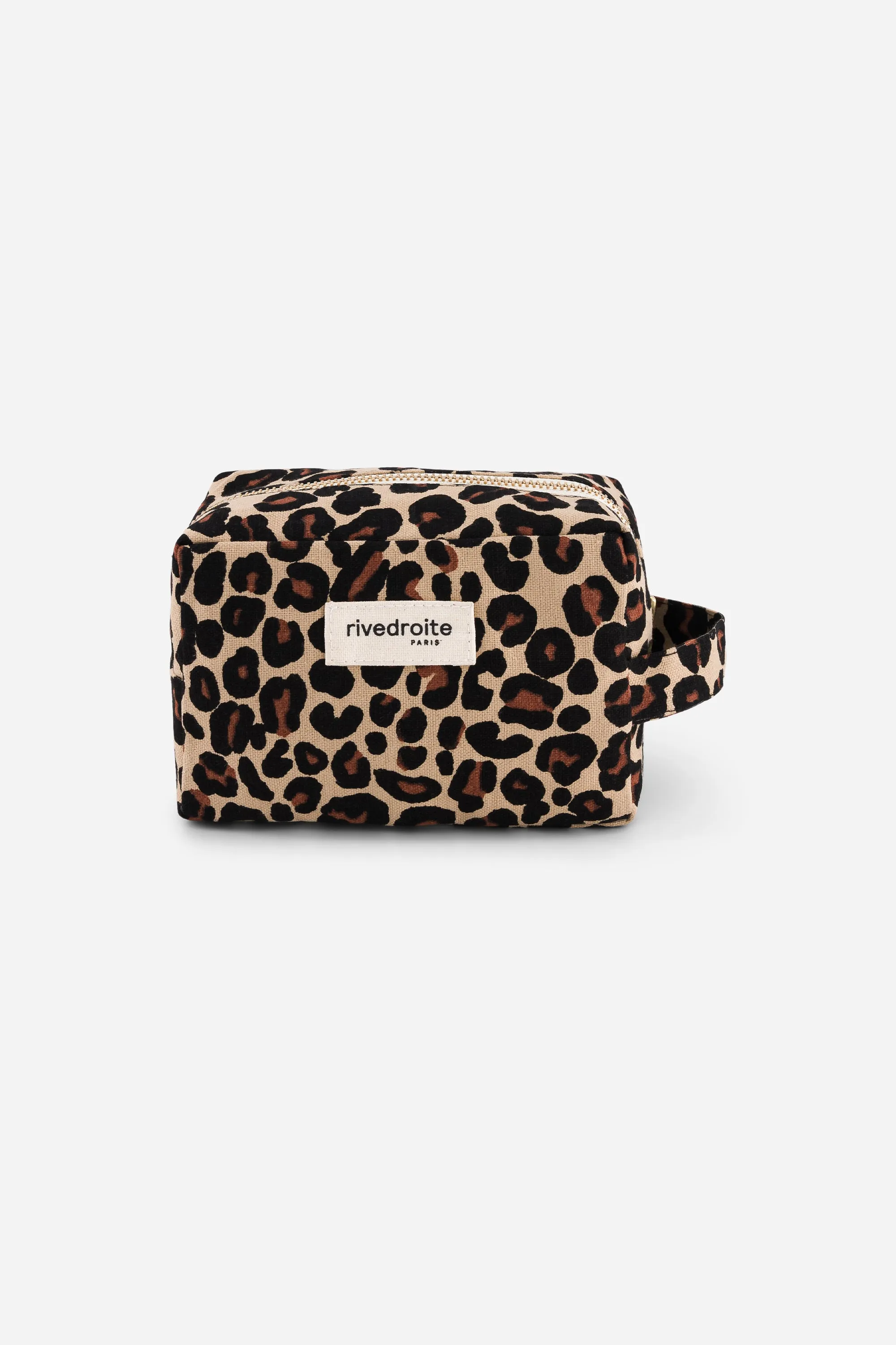 Tournelles the small toiletry bag - Recycled cotton Leopard Beige sand