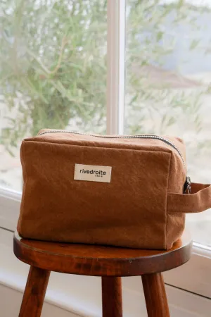 Tournelles the XL pouch - Recycled cotton Tobacco