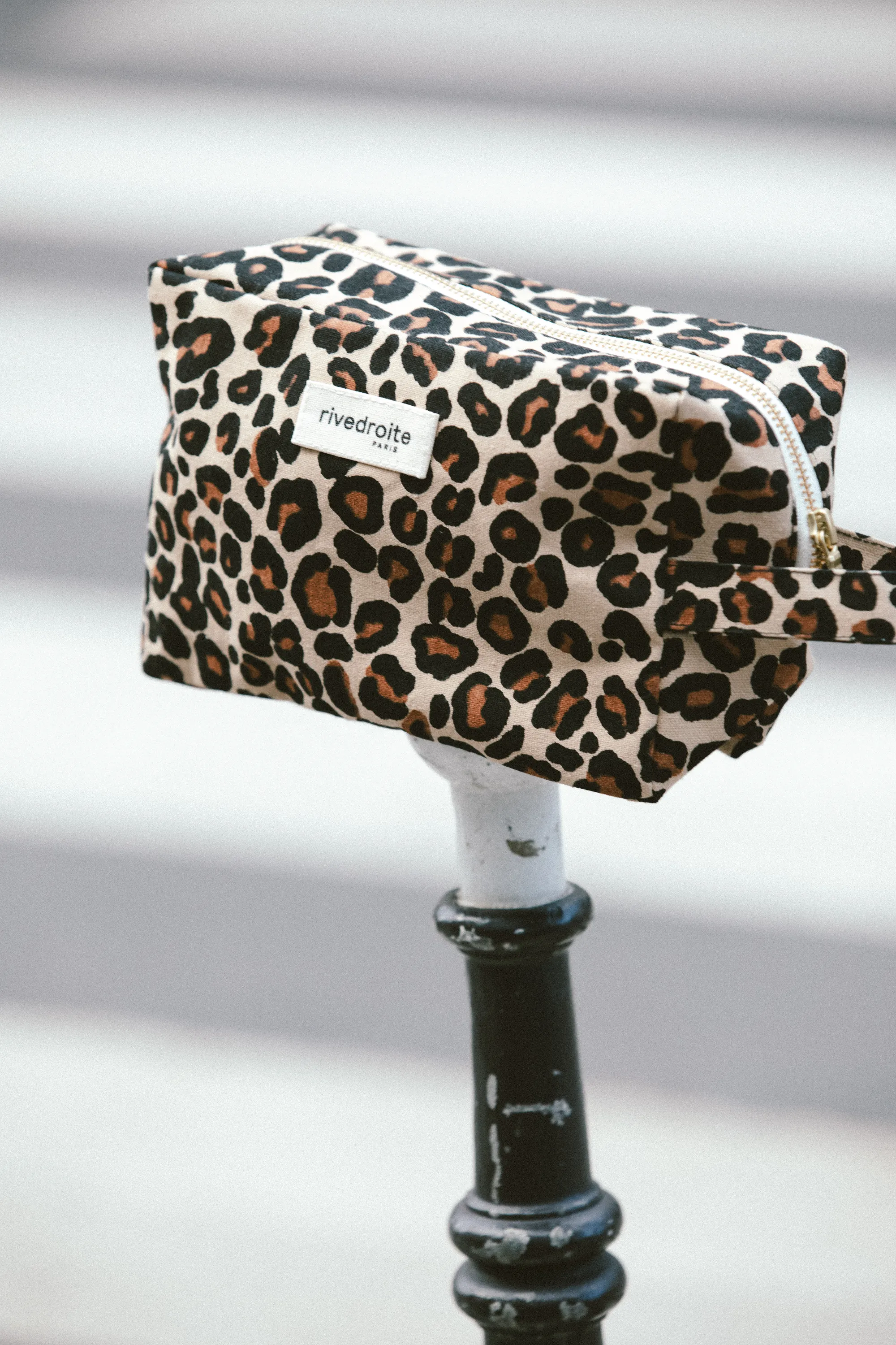 Tournelles XL the medium toiletry bag - Recycled cotton Leopard Beige sand