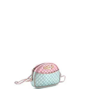 Trapuntata Camera Shoulder Bag Quilted Laminated Leather Mini