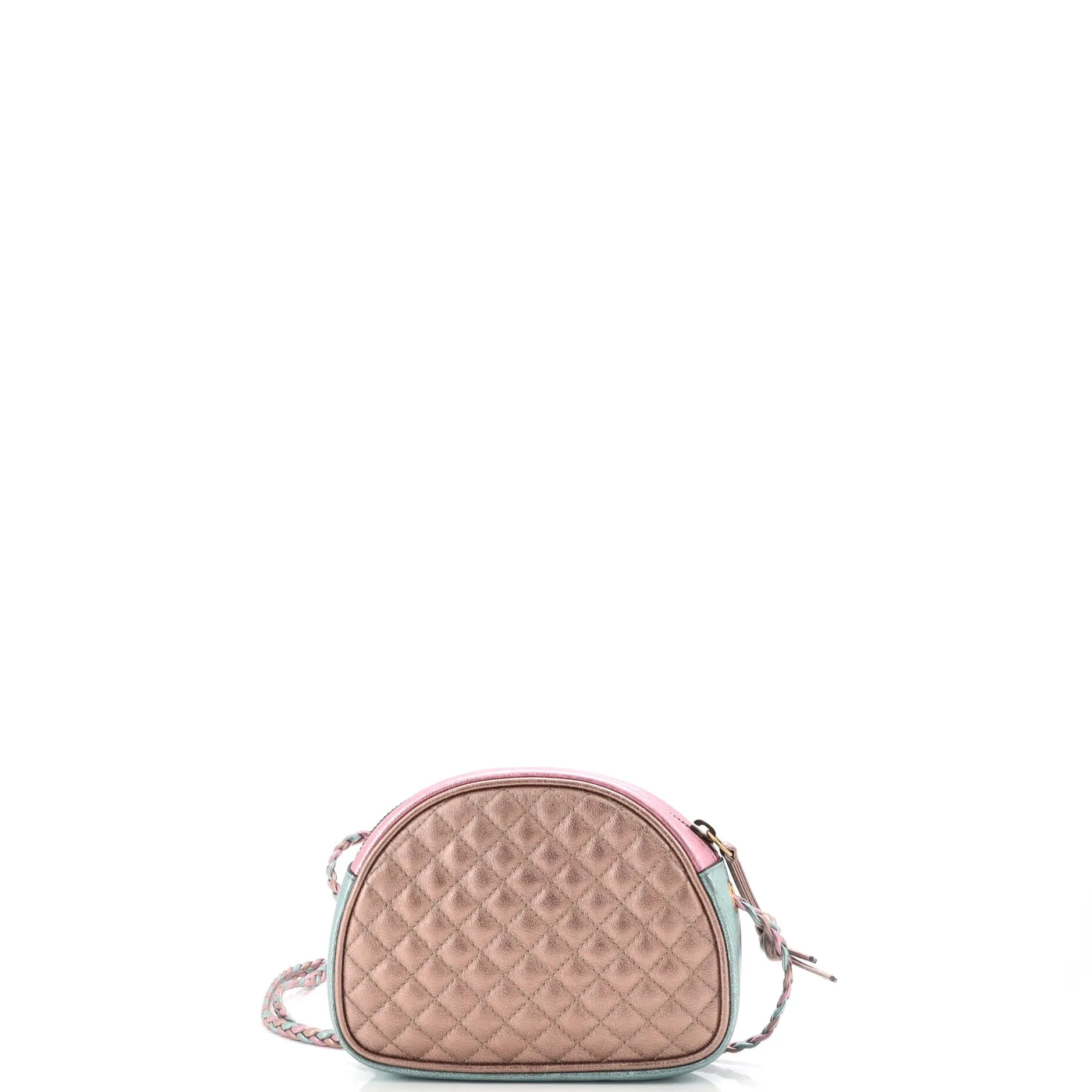 Trapuntata Camera Shoulder Bag Quilted Laminated Leather Mini