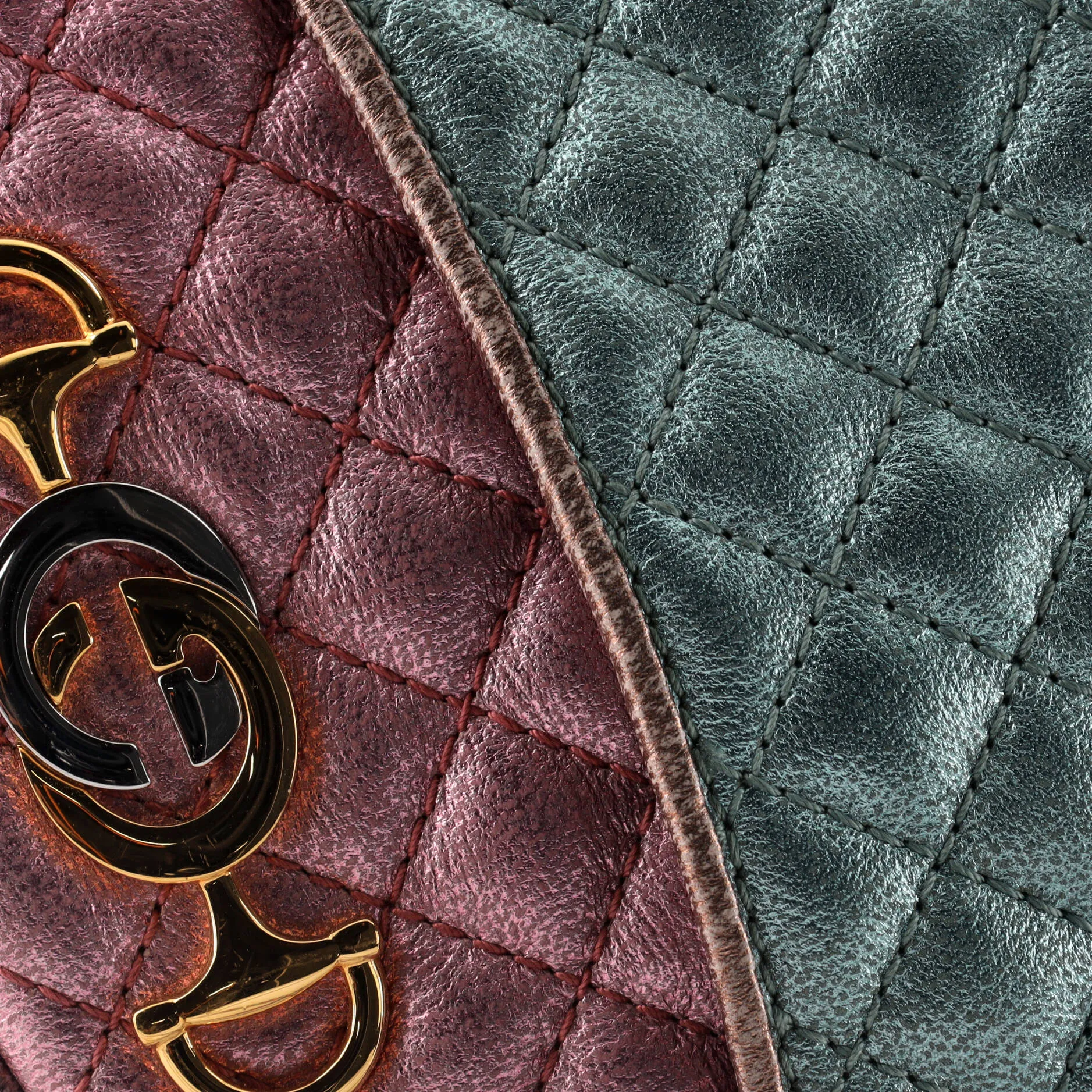 Trapuntata Camera Shoulder Bag Quilted Laminated Leather Mini